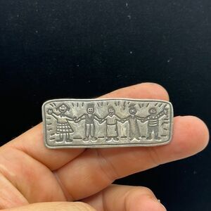 Sterling silver family brooch 925